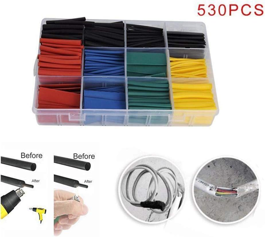 Heat Shrink Tubing Tube Assortment Wire Cable 530Pcs Insulation Sleeving Set (530PCS) image number 4