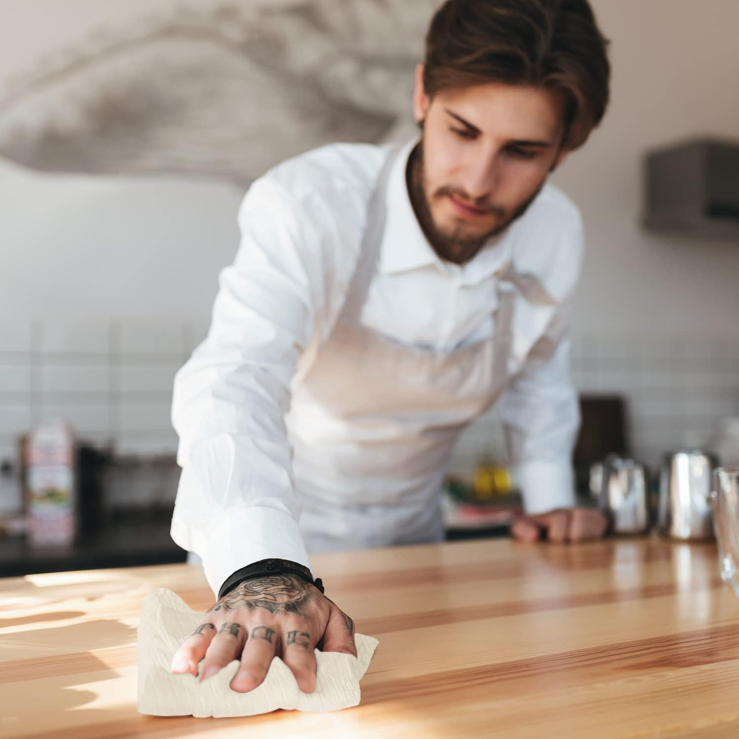 Utopia Kitchen [24 Pack] Flour Sack Tea Towels, 28" X 28" Ring Spun 100% Cotton Dish Cloths - Machine Washable - for Cleaning & Drying - Natural Tan