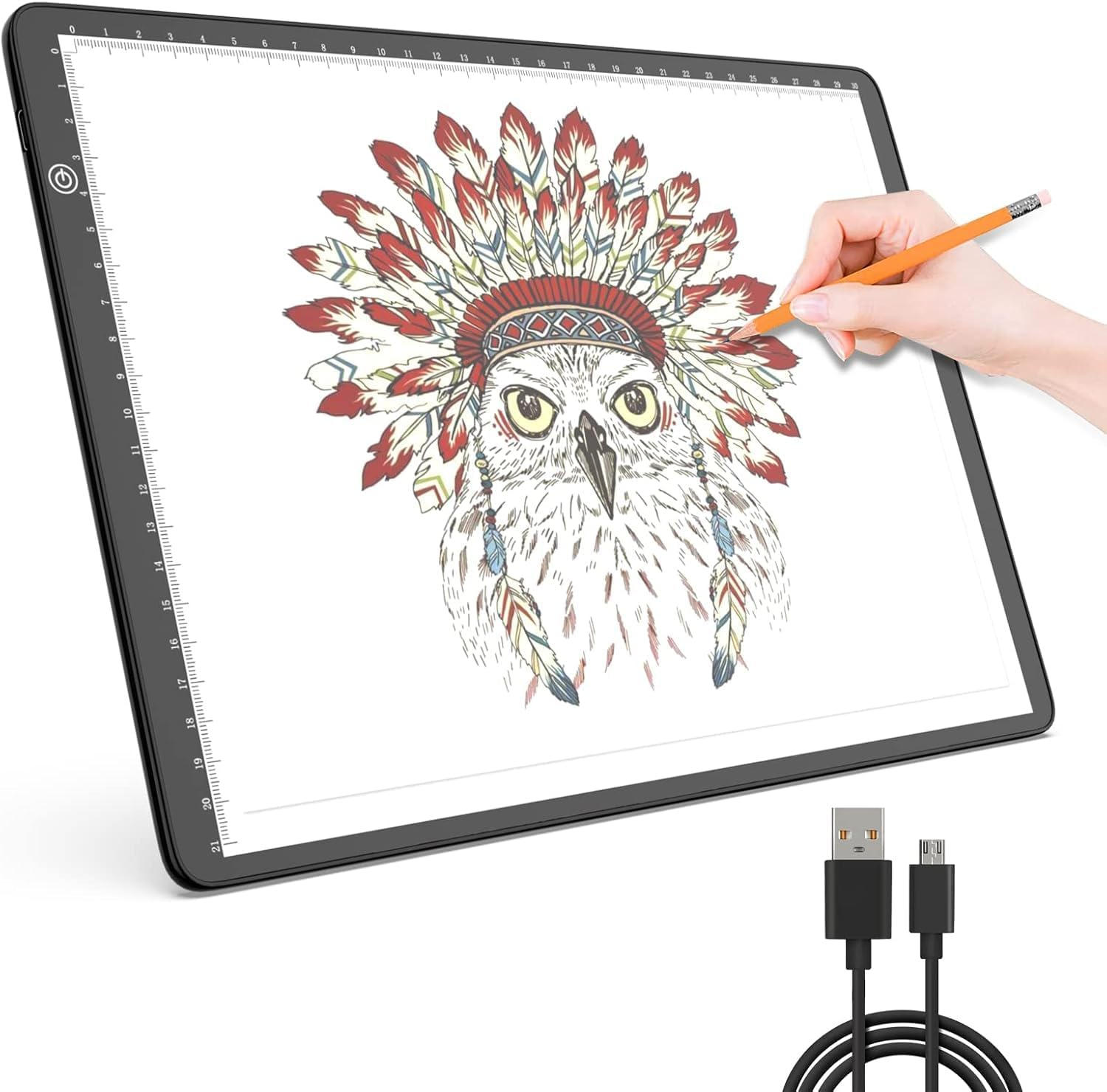 A4 Light Box Drawing Pad, Artist Tracing Light Box Copy Table, Dimmable Brightness LED Light Board Portable Cordless Copy Board for Artist Drawing, Streaming, Sketching image number 4