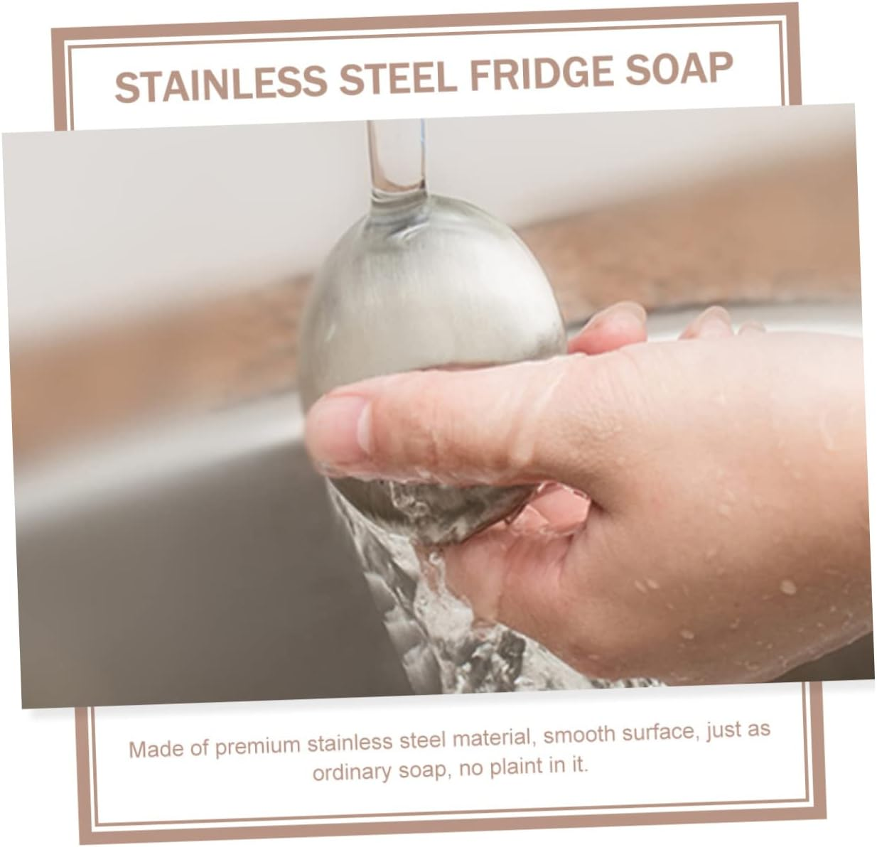 SHOWERORO Deodorizing Soap Stainless Steel Kitchen Soap Odor Absorbing Bar Steel for Home image number 1