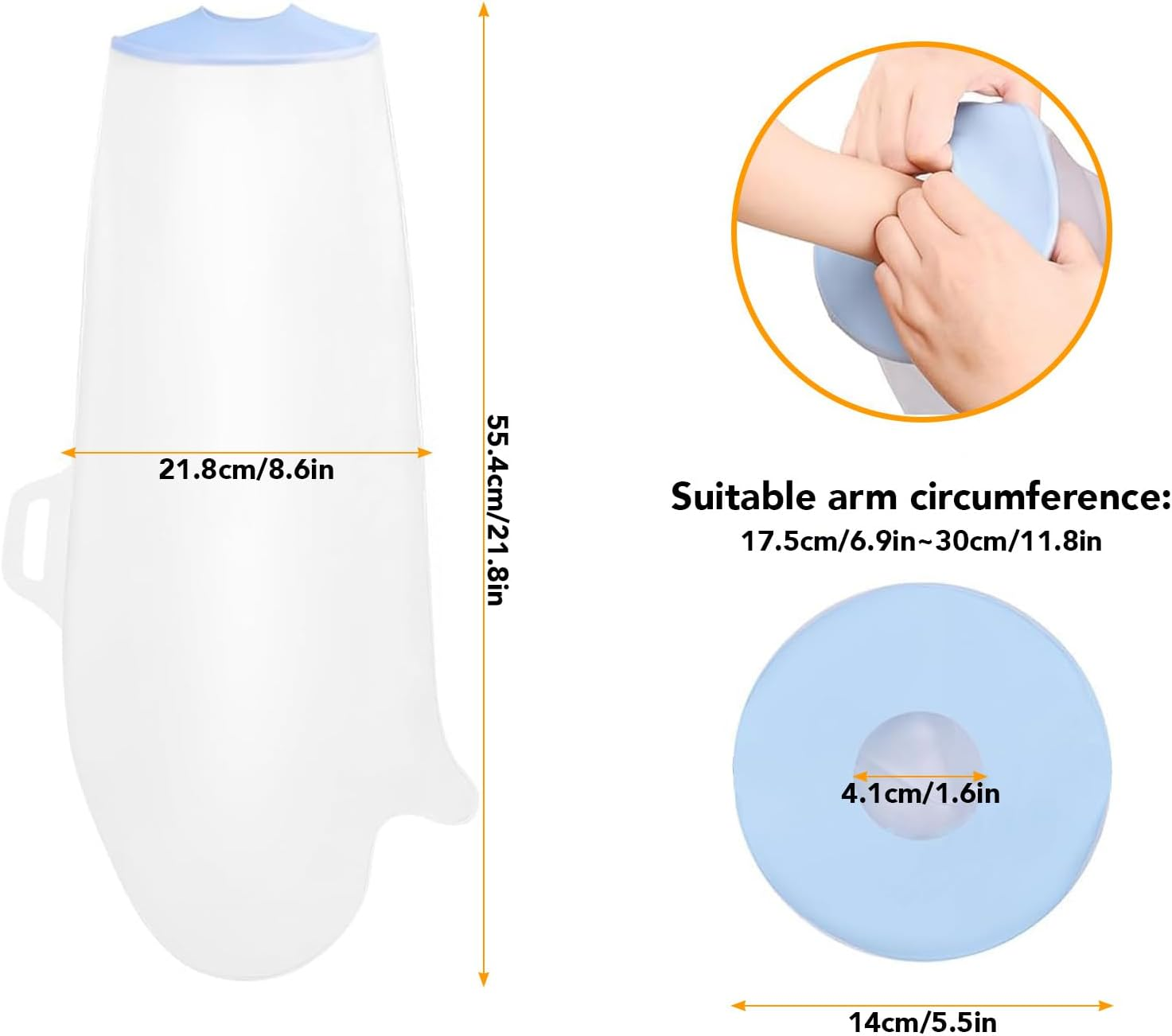 Waterproof Arm Cast Cover for Shower, Soft Comfortable Cast Shower Cover Cast Covers for Shower Leg after Surgery Cast Bag for Shower Reusable Adult Cast Protector image number 1