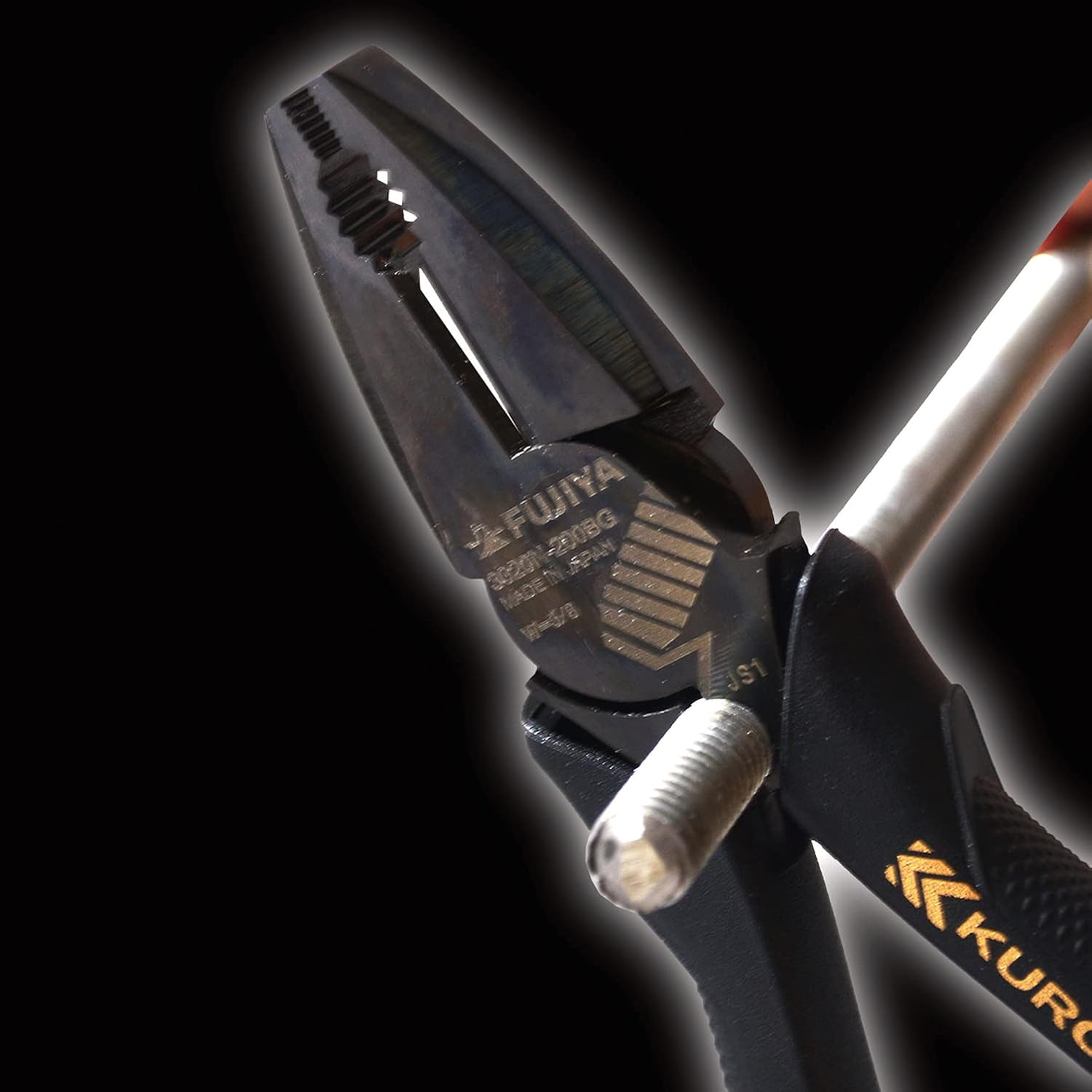 Fujiya 3020N-225BG Eccentric Power Pliers, Black Gold, Burr Treatment Function, 8.9 Inches (225 Mm) image number 1