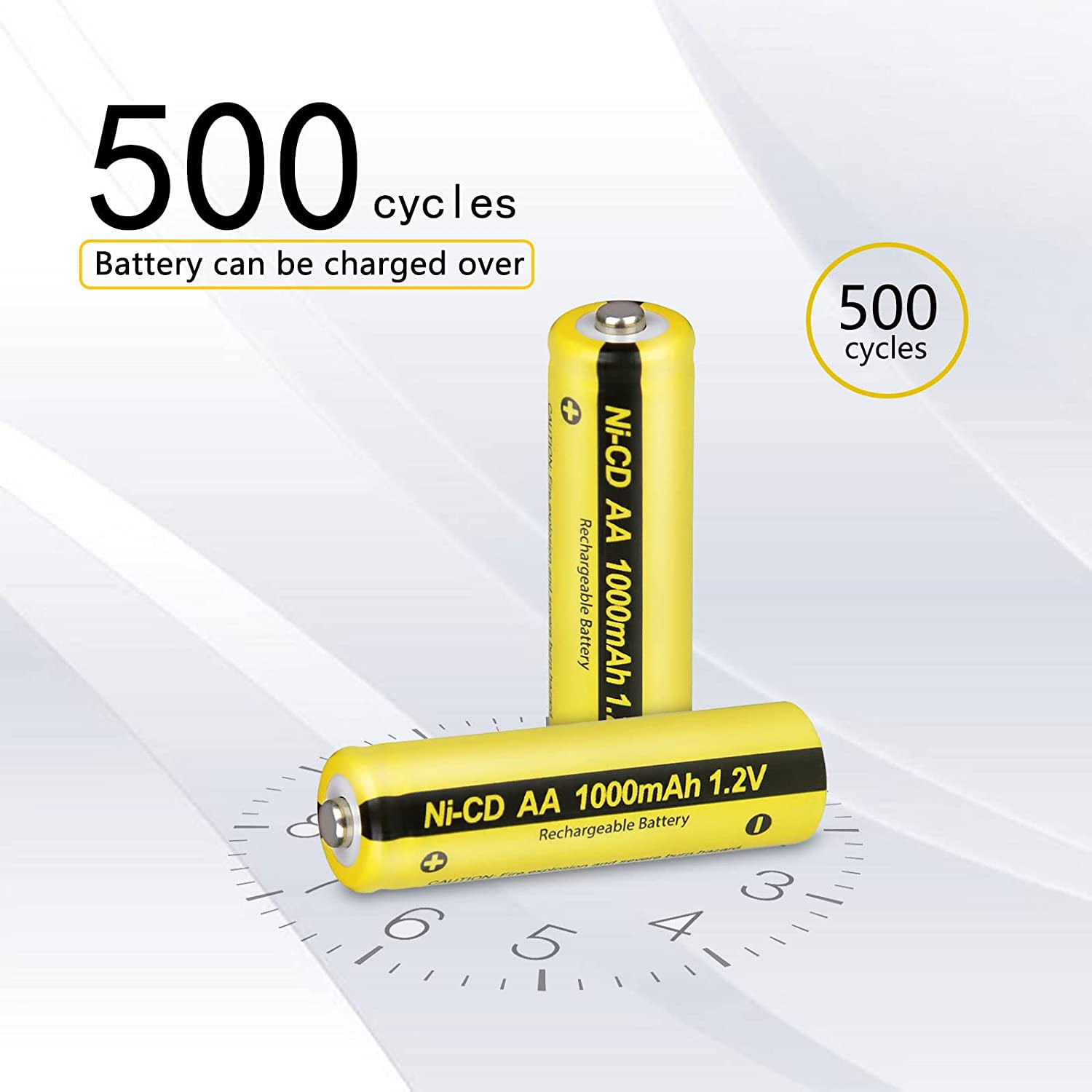 1.2V AA 1000Mah NI-CD Rechargeable Battery Button Top for Garden Landscaping Solar Lights 12Pcs image number 6