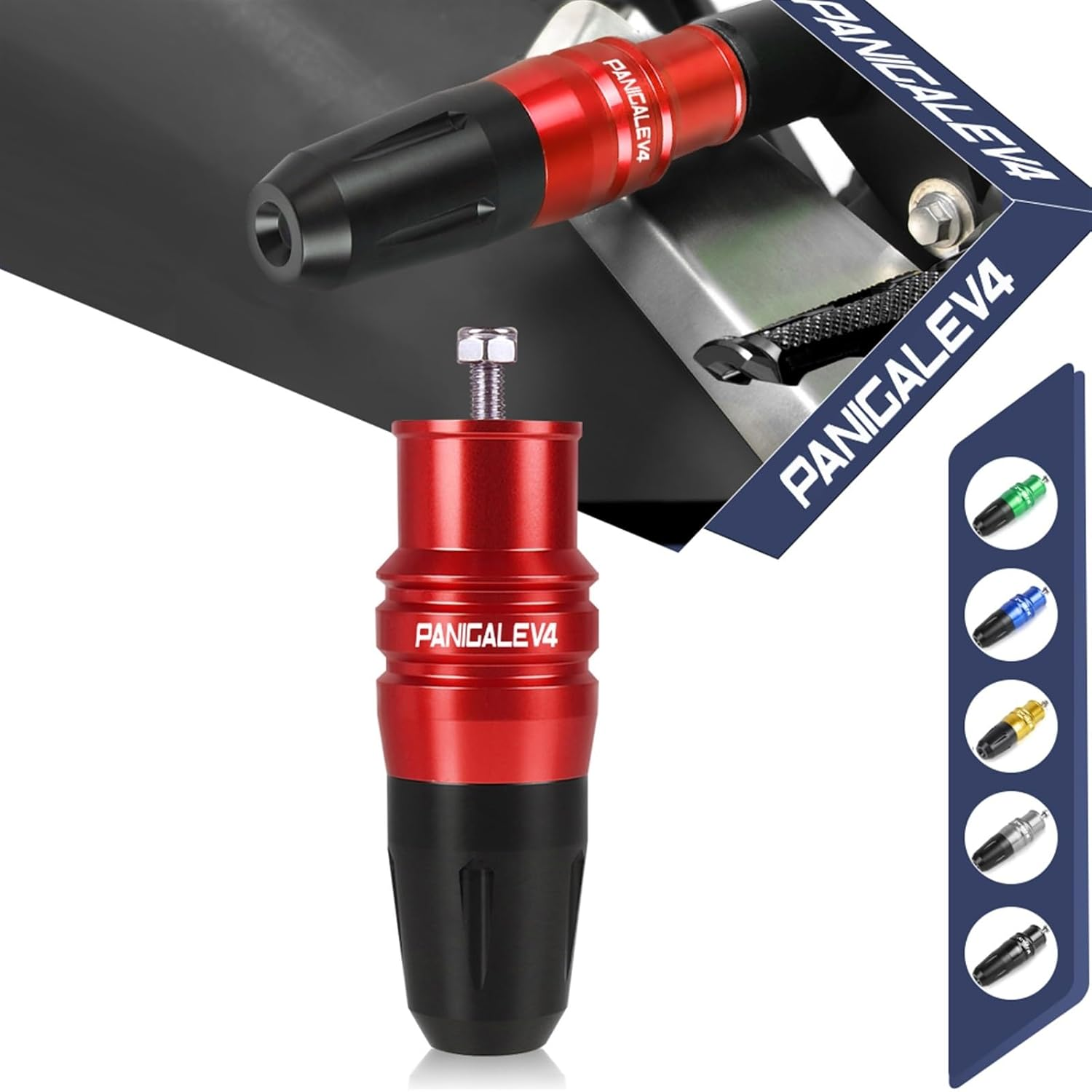 Motorbike Frame Sliders for DUCATI Panigalev4 PANIGALE V4 Aluminum Motorcycle CNC Accessories Falling Crash Bar Protection Exhaust Sliders Protector (Color : Black, Size : Panigalev4)