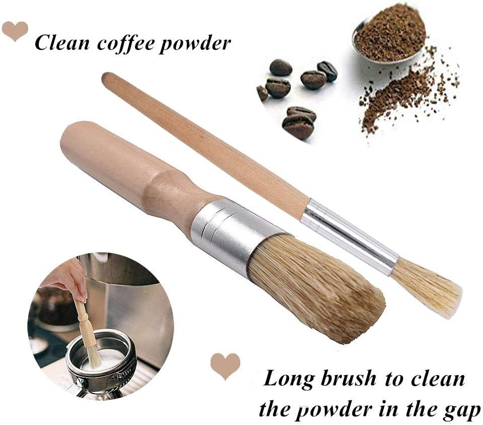 Coffee Machine Cleaning Brush Set - 4 Piece Set Including Wooden and Nylon Brushes for Grinders and Group Heads image number 3
