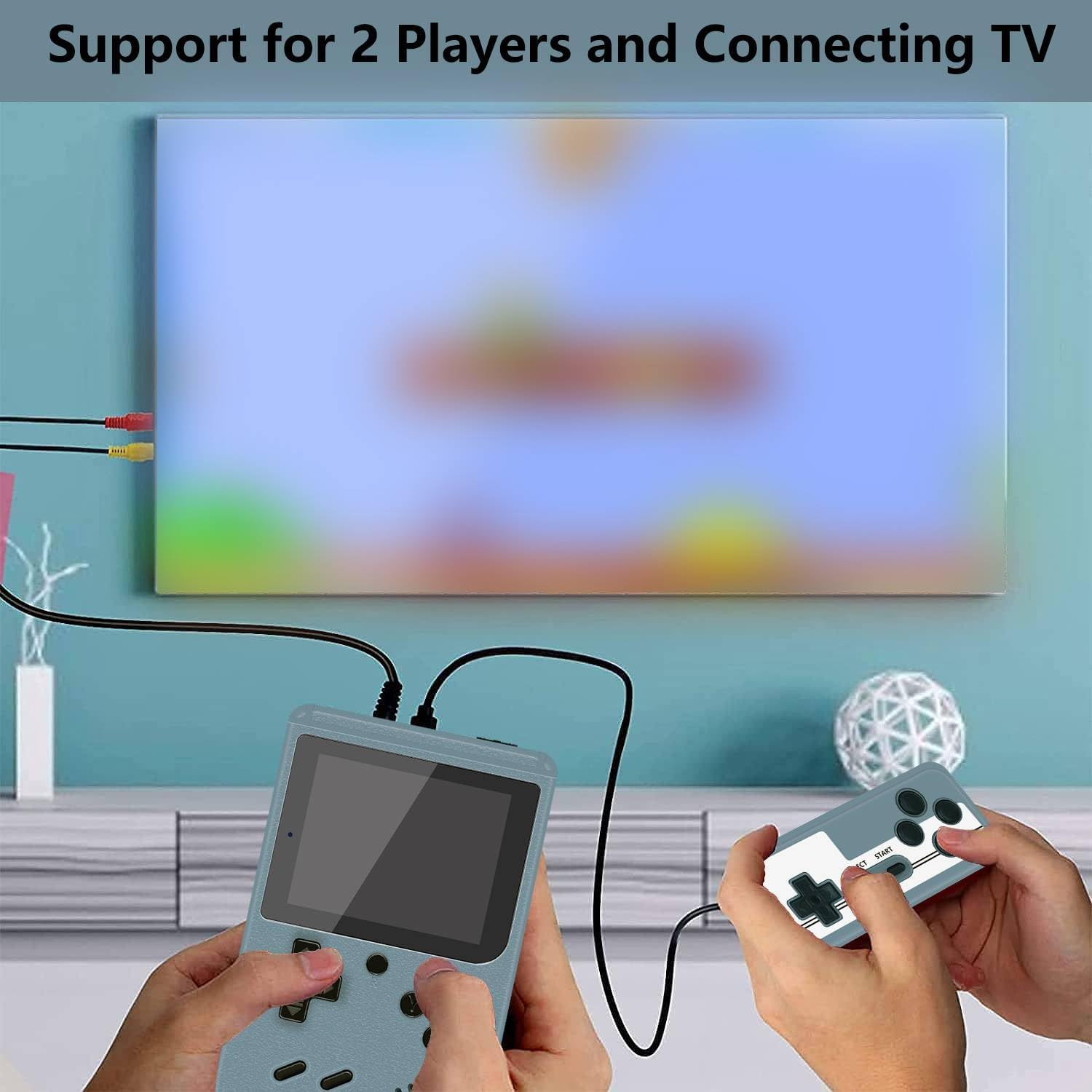 Retro Handheld Game Console with 500 Classical FC Games - 3.0 Inch Screen, 1200Mah Rechargeable Battery Support for Connecting TV and Two People to Play Together Grey01 image number 4