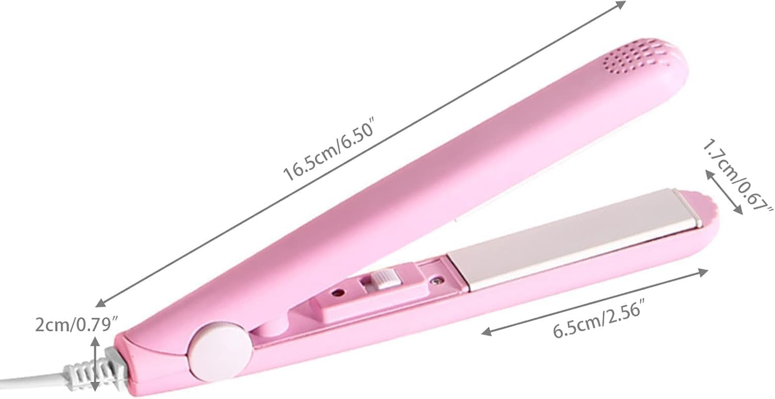 Blue Mini Hair Curler, Ceramic Mini Hair Curler for Short Hair Fine Hair, 2 in 1 Mini Ceramic Curler, Hair Straightener, Mini Curling Iron Barrel Short Hair, Hair Styling Tools Irons image number 5