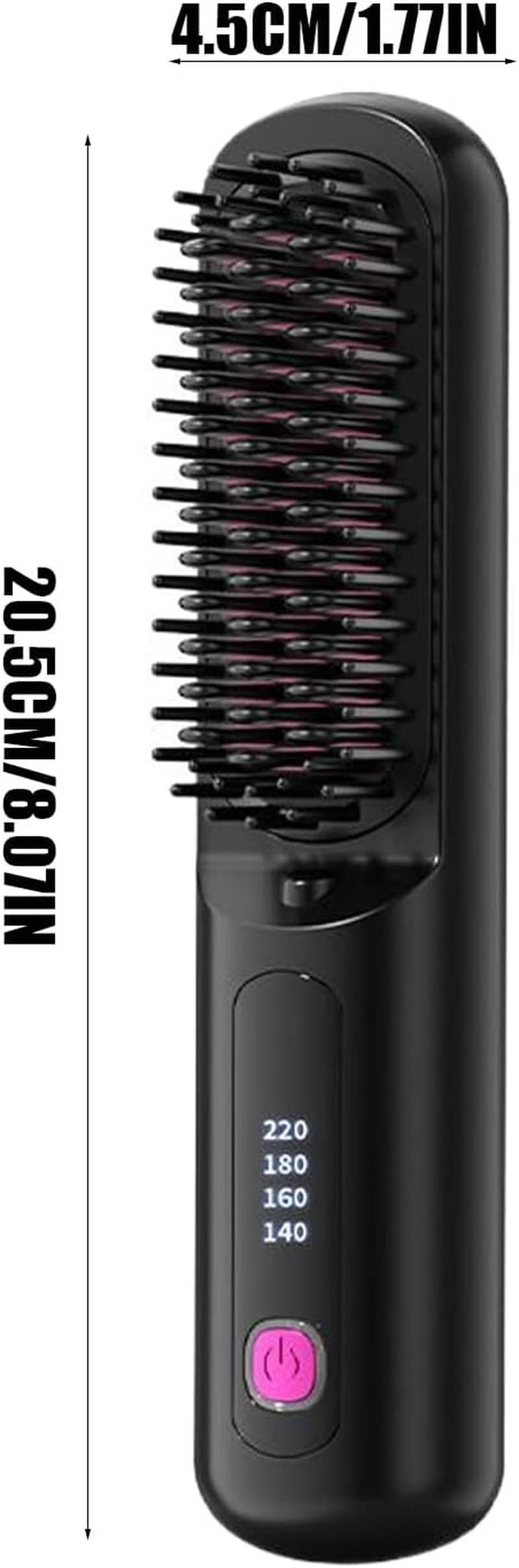 Hair Straightener Cordless - Straight Hair Comb Brush | 4 Levels Adjustable Rechargeable Fast Heating Straightener for Home Travel Styling Curling Women Teens image number 1