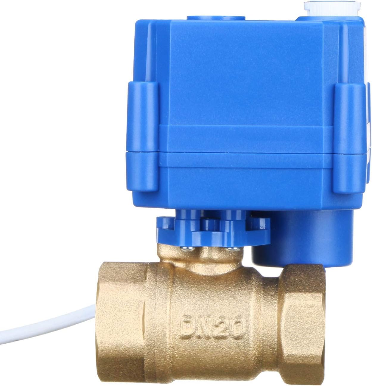 U.S. Solid Motorized Ball Valve- 3/4 Brass Ball Valve with Manual Function, Standard Port, 9-24V AC/DC and 2 Wire Auto Return Setup By