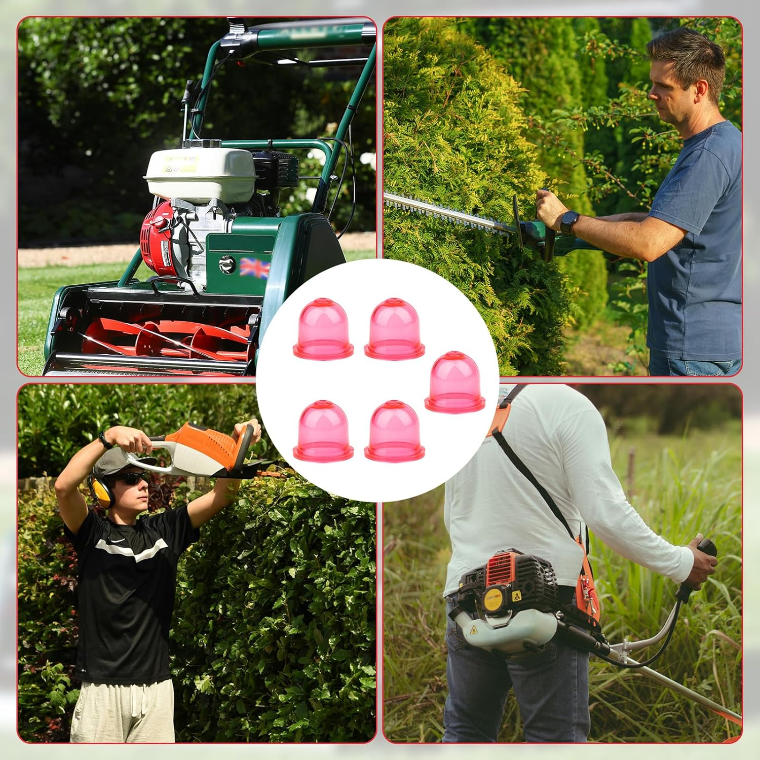 5Pcs Primer Bulb Carburetor, Red Carburetor Primer Bulbs Replacement Fuel Primer Bulb Compatible with Zama 0057003 0057004 0057025 for Trimmers& Leaf Blowers image number 3