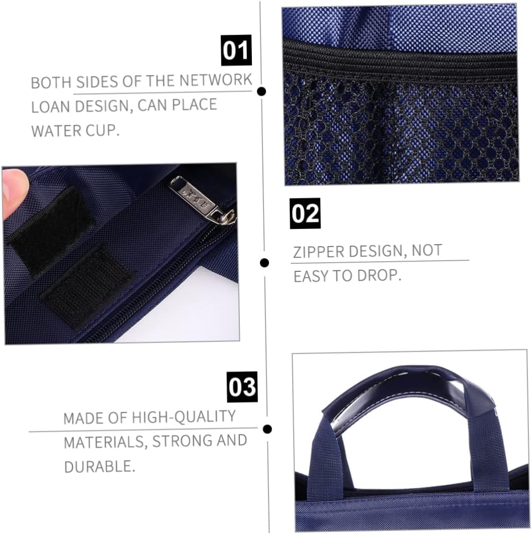 Happyyami Oxford Document Bag Students Bag for School Handheld File Organizer Pouch Three Layers for Tutorial Use image number 5