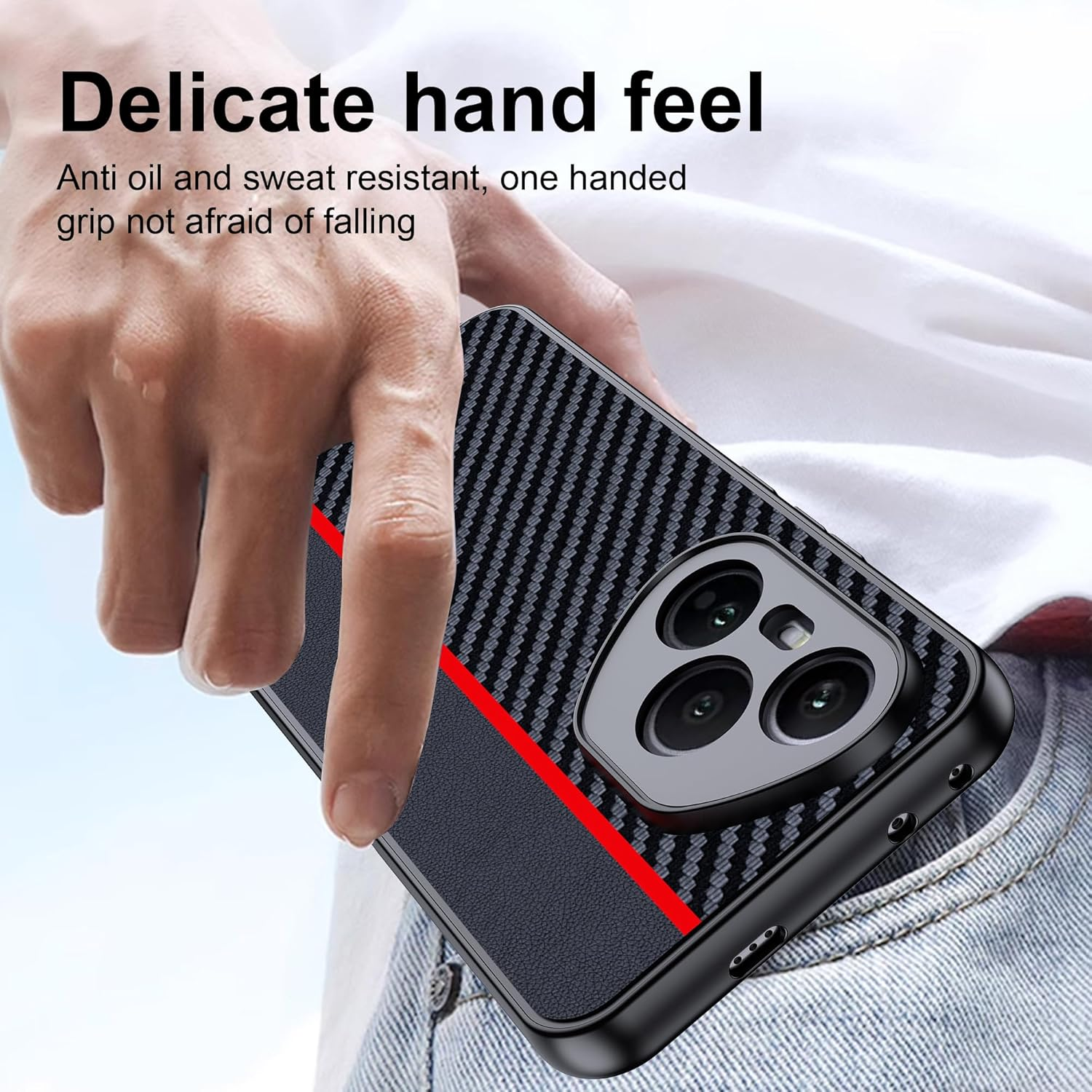 FDHYFGDY Case for Honor 400 Pro Protective Case - Waterproof and Shockproof - Carbon Fibre Mobile Phone Case Compatible Honor 400 Pro Case - Red and Black image number 5