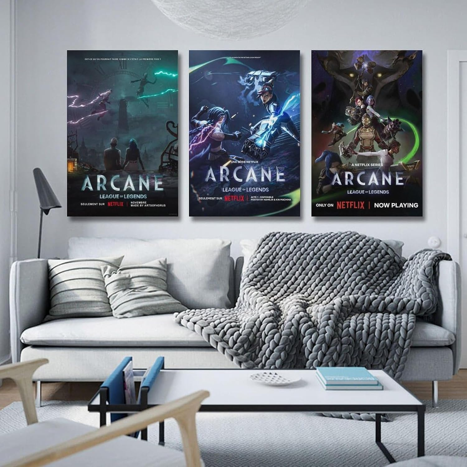 Anime Arcane Poster Poster a Set of 3 Canvas Posters Room Aesthetic Festival Gift Family Bedroom Decor Wall Art Home12X18Inch(30X45Cm)-3Pcs Style image number 3