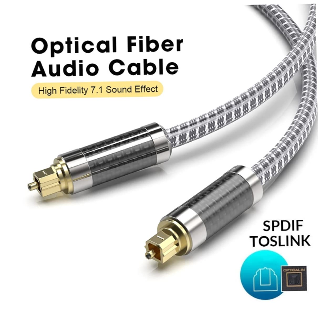 BRIGHTFUFU Optical Audio Cable Audio Connecting Cord for Home Theater Game Console Speaker System image number 5