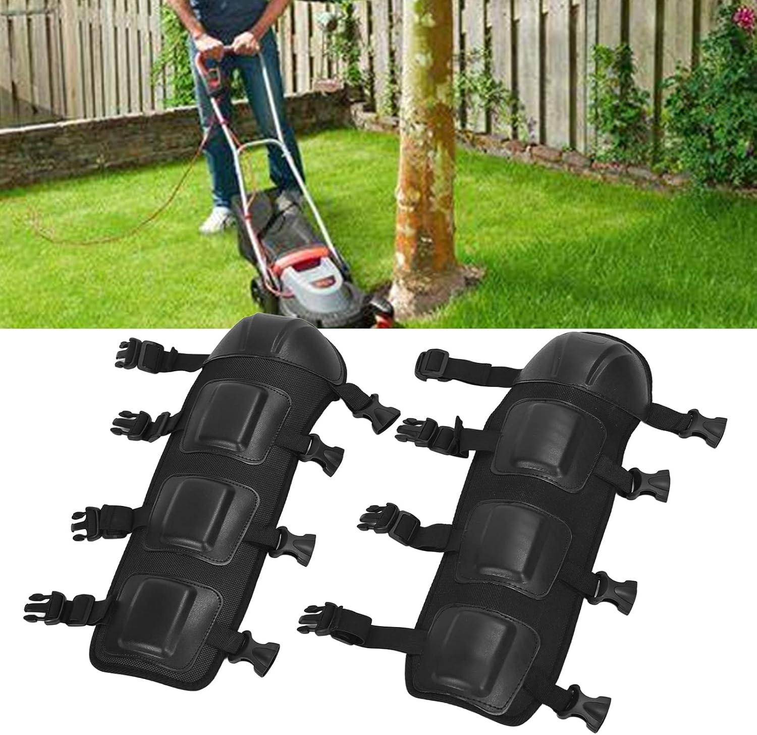 Shin Guards, 17.7In High Strength Chain Saw Shin Guards Flexible Regulable Knee Pads Comfortable Easy Remove Protective Shin Guard for Lawn Mowing, Brush Cutters image number 2