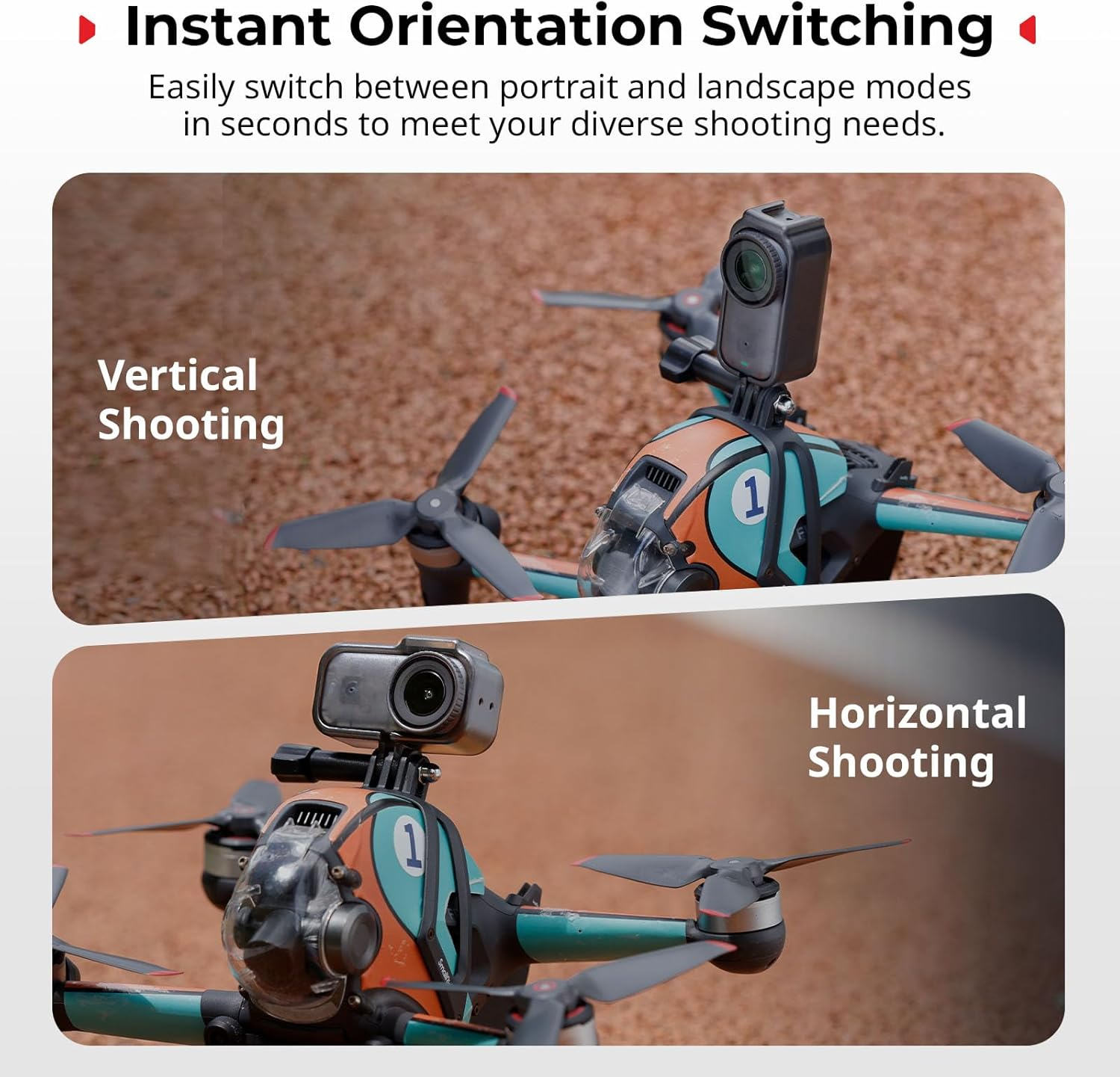 Smallrig Vertical to Horizontal Action Camera Cage Kit for DJI Osmo Nano, with 1/4"-20 Locating Hole, Silicone Gasket, Cold Shoe, Quick Release Design, Ultra-Low-Angle Shooting - 5757 image number 1