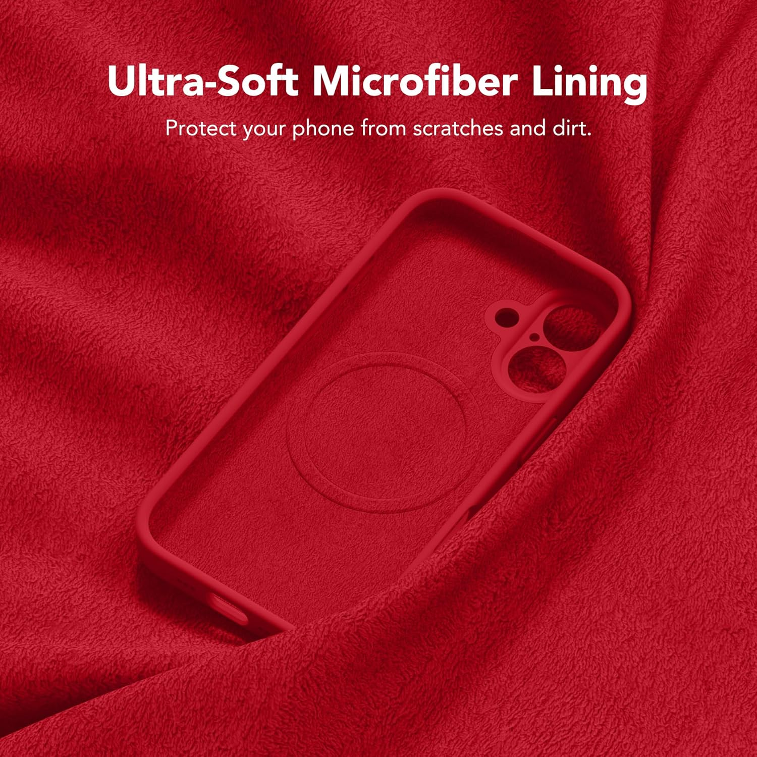 Suydanbox Magnetic for Iphone 16 plus Case, Compatible with Magsafe, [Full Camera Protection][Screen Protector] Silicone Shockproof Protective Phone Case for Iphone 16 plus 6.7", Red - Alpine Green image number 5