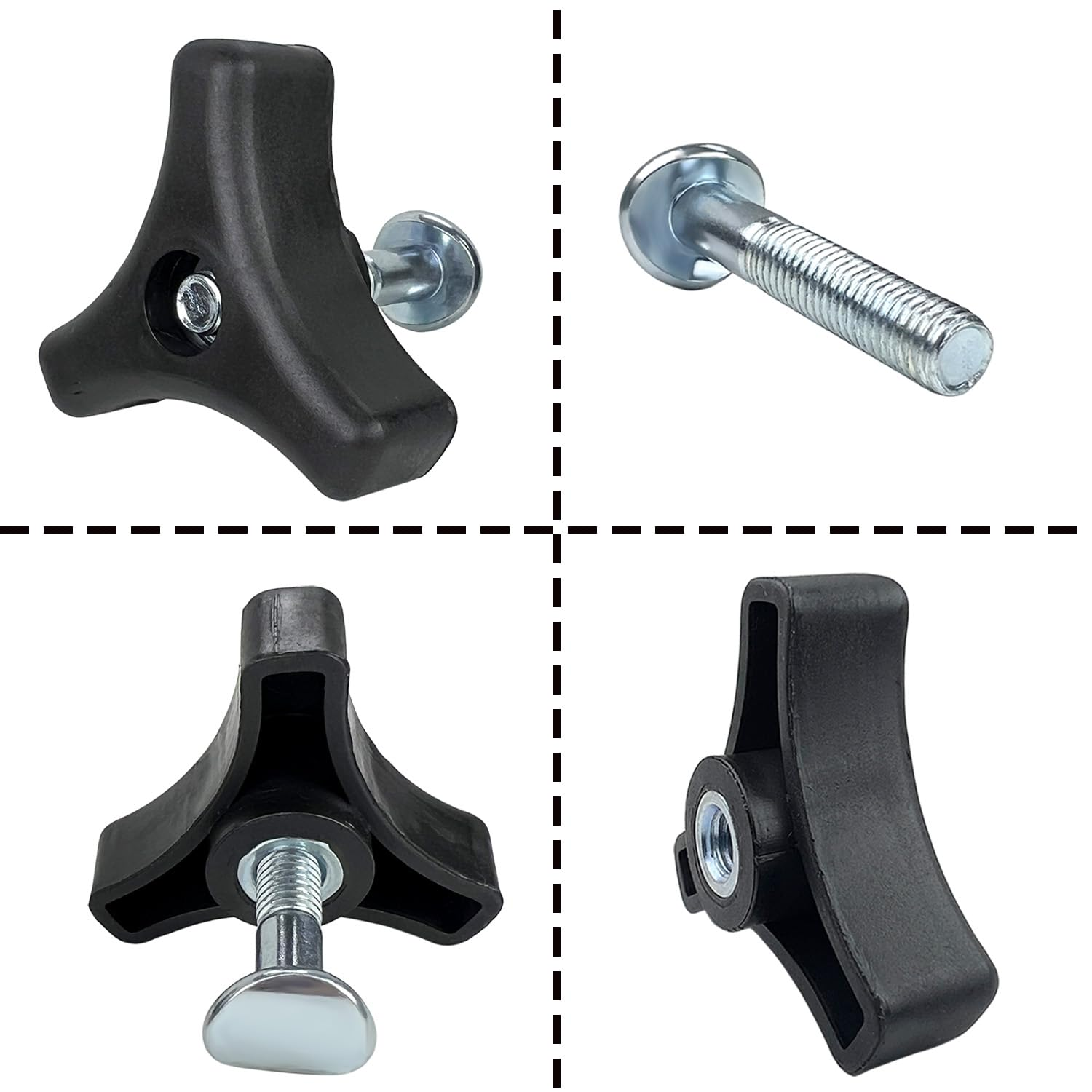 2 Sets Lawn Mower Handle Bolts, Triangle Handle Screw Replacement for Honda, Craftsman, Murray & Most Mowers, Universal Lawn Mower Parts & Accessories Kit