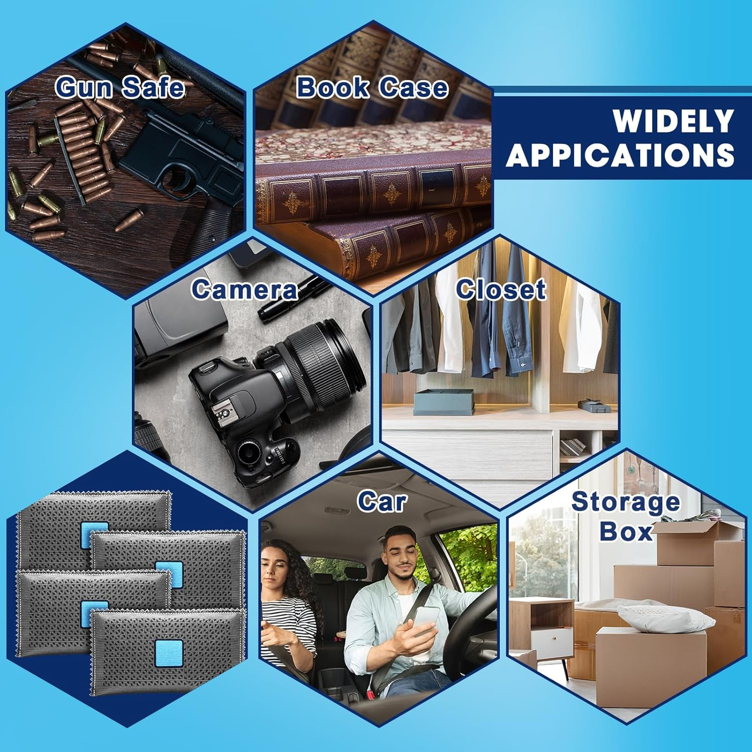 Timgle 10 Pcs 100G Rechargeable Desiccant Packs for Storage Silica Gel Packets Dry Moisture Absorbers Bags Reusable Desiccant Car Dehumidifiers Bag for Closet Home Car Moisture Absorbing image number 1