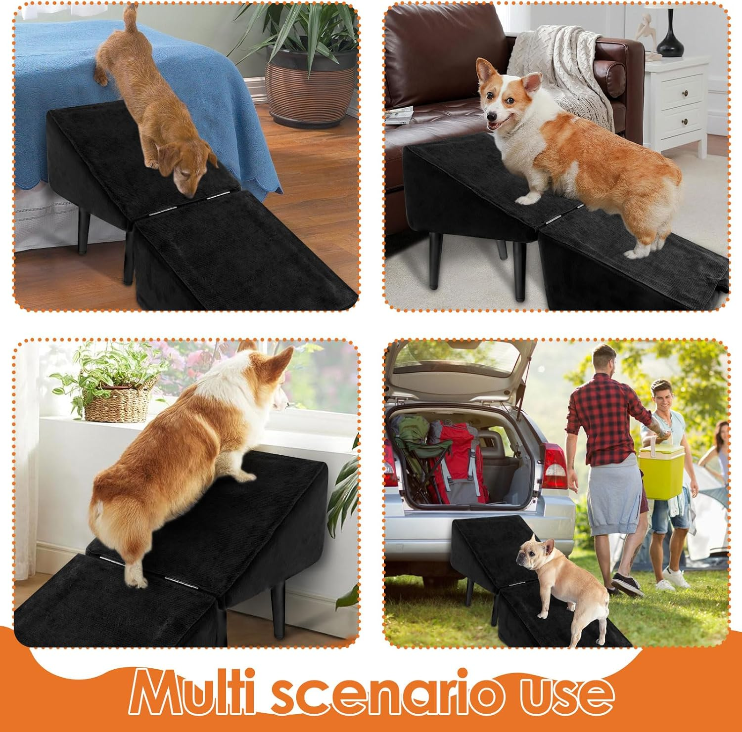 DJAPWPX Split Ottoman Dog Ramp, Folding Dog Ramp Ottoman, Multifunctional Lightweight Pet Step for Home Bed Sofa Couch Car image number 2