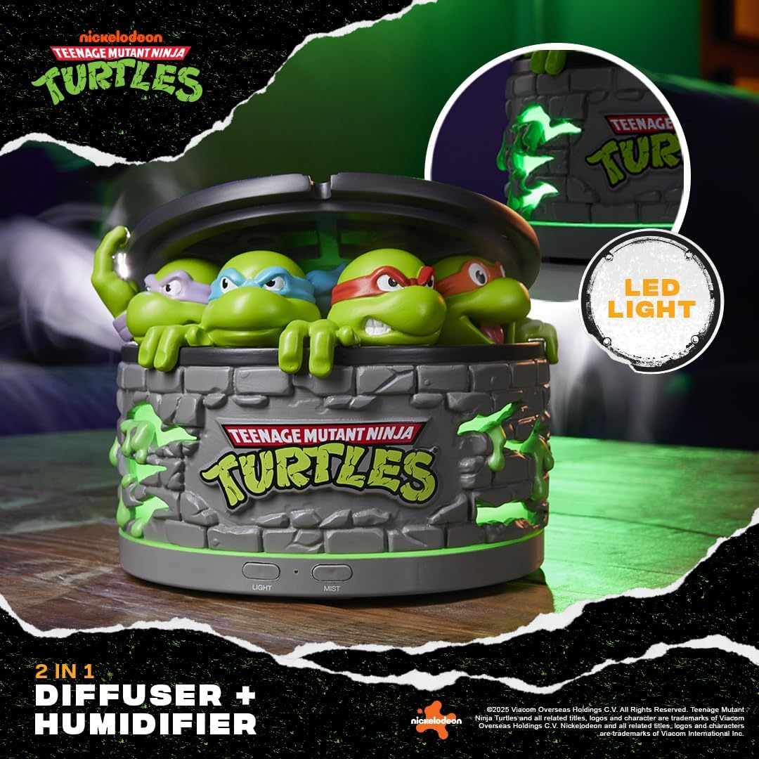 Numskull Teenage Mutant Ninja Turtles Sewer Oil Diffuser &ndash; LED Aroma Humidifier &ndash; USB Powered &ndash; Official TMNT Merchandise - Tmnt image number 4
