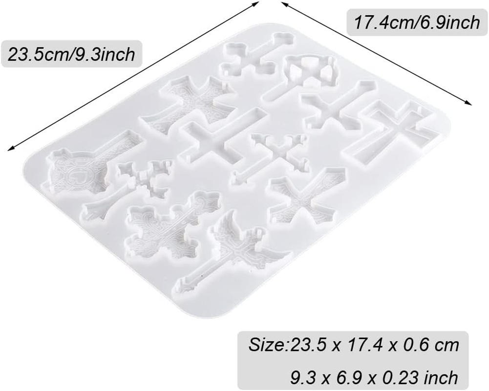 Weenkeey Cross Resin Molds Cross Keychain Molds Cross Pendant Epoxy Silicone Molds Charm Casting Mold for DIY Crafts Jewelry Earrings Pendant Keychain image number 1