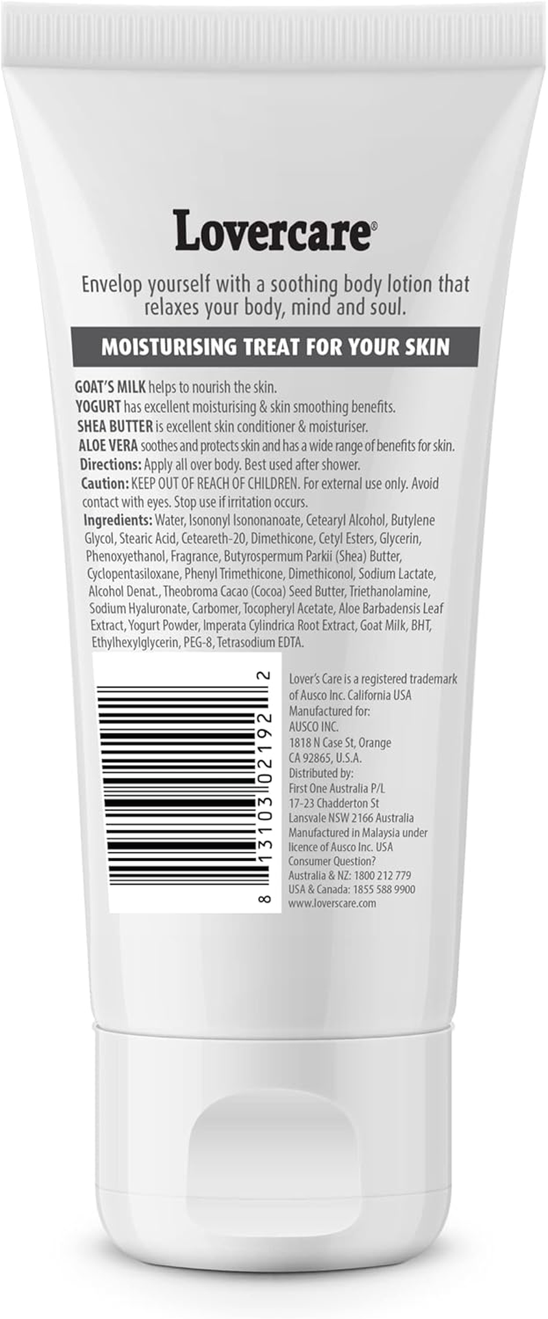 Lovercare 4-PACK Goat Milk 2-IN-1 Hand & Body Lotion for Dry Skin 2 Oz (60 Ml) Aloe Vera- Pack of 4 image number 4