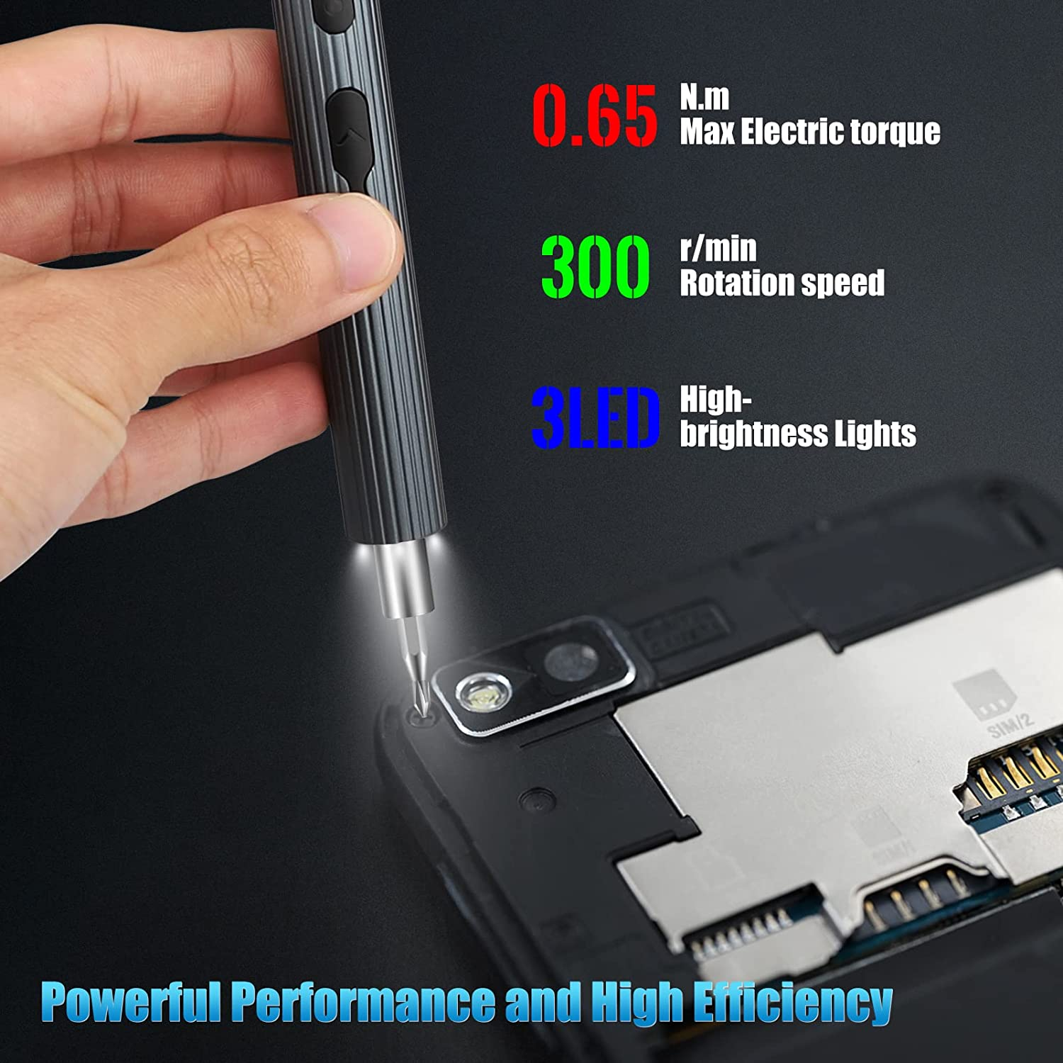 39 in 1 Mini Electric Screwdriver, [New Upgrade] Homtronics Rechargeable Small Power Precision Screwdriver Set with S2 Steel Magnetic Bits, Repair Tool Kit with LED Light for Phone Laptop Watch image number 6