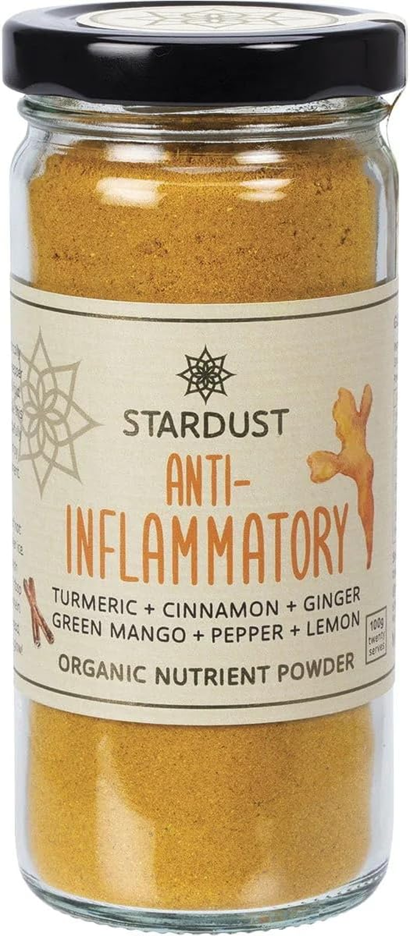 Mindful Foods Yellow anti Inflammation Stardust and Nutrient Powders Jar 120 G