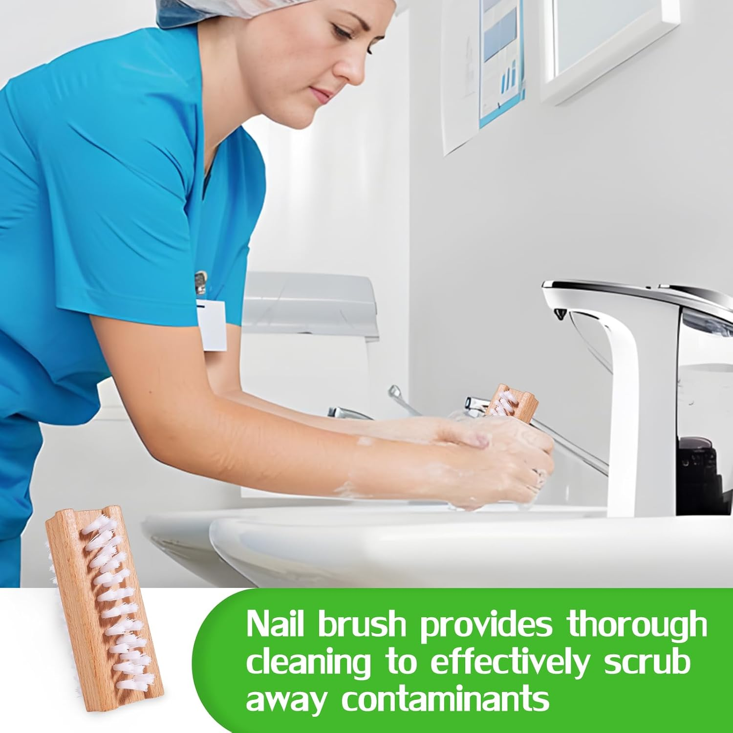 Wood Nail Clean Brush Two-Side Nail Brush with Stiff Bristle Deep Clean under Nails Fingernails for Nail Art and Industrial Repair Job Included Automotive Works Nail Brush 2 Packs image number 6