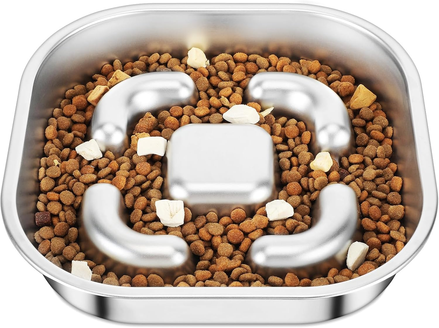 PETTOM Slow Feeder Dog Bowl, Stainless Steel Dog Bowls to Slow down Eating, Puzzle Feeders for Dogs Puppys Stop Bloat anti Gulping Healthy Eating image number 6