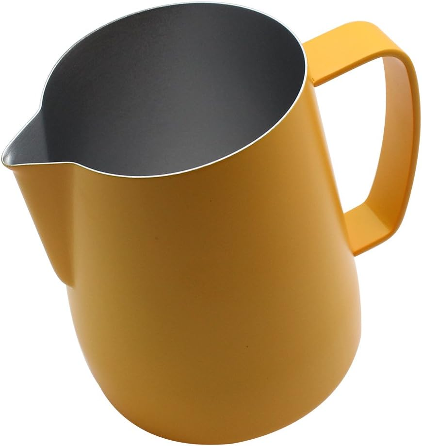 Dianoo Stainless Steel Frothing Pitcher Jug Steaming Pitcher Suitable for Coffee, Latte and Frothing Milk 350Ml Yellow image number 6