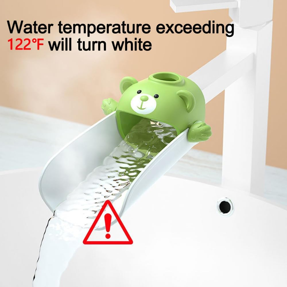 Faucet Extender for Sink Easy Use Sink Faucet Extenders with Temperature Sensitive for Toddlers, Kids Hand Washing Faucet Extension for Bathroom Sink, Kitchen (Green) image number 5