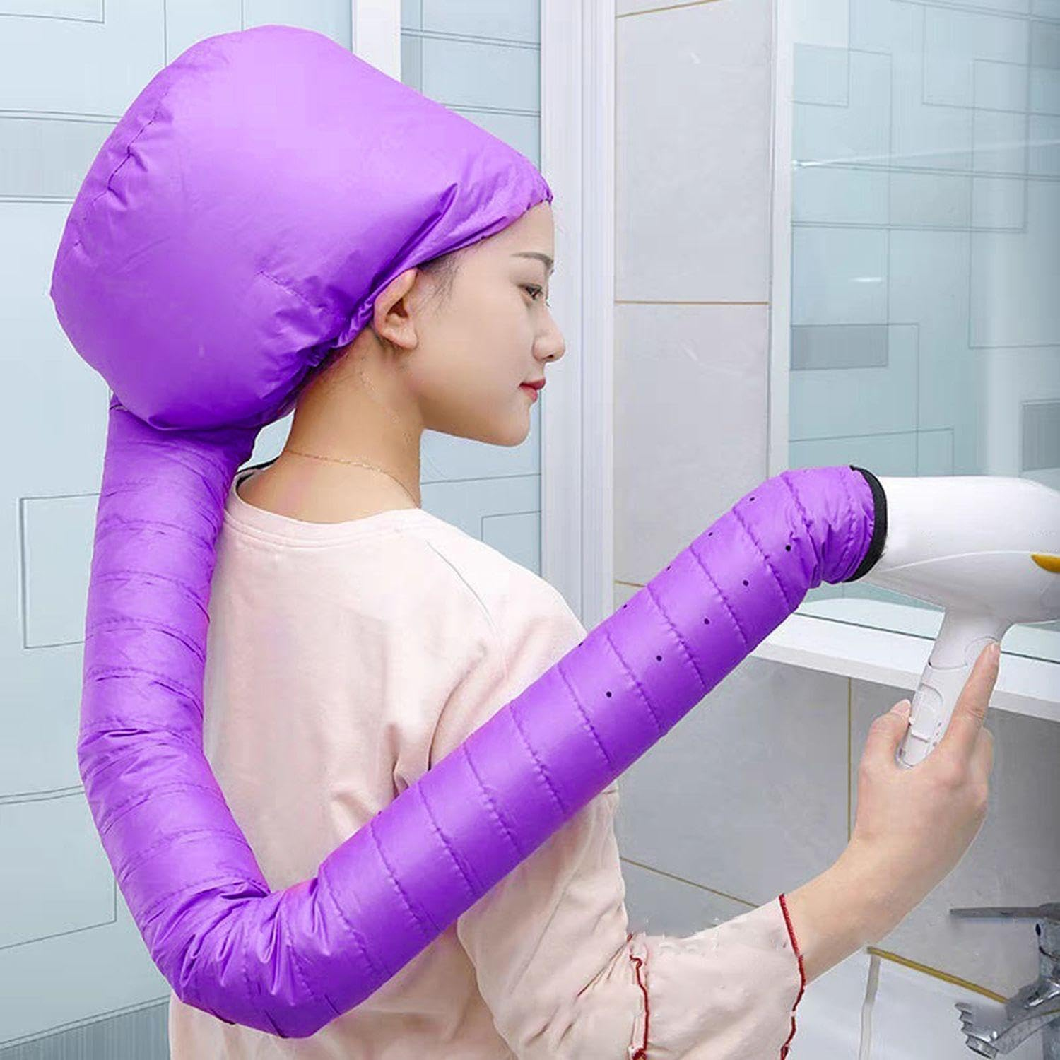 Pack of 2 Hair Dryer Caps, Helmet Drying Caps, Perm Caps for Home Care, Hair Dryer Attachments for Women and Girls image number 1