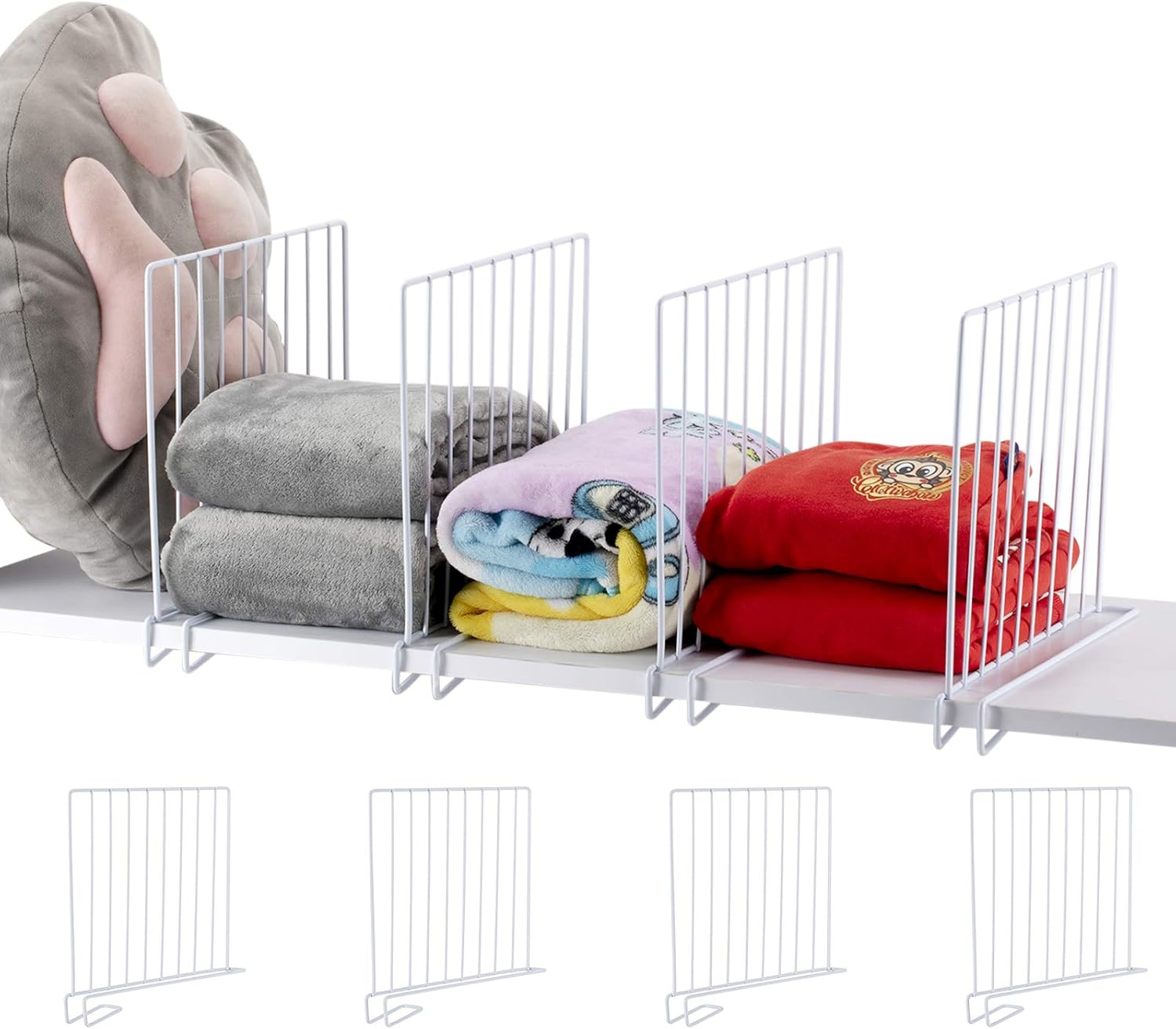 Kosiehouse Shelf Divider for Wood Closet, Sturdy Organizer Separator for Storage in Bedroom, Kitchen, Bathroom and Office Shelves, Easy Installation, Set of 8 (Set of 8) image number 3