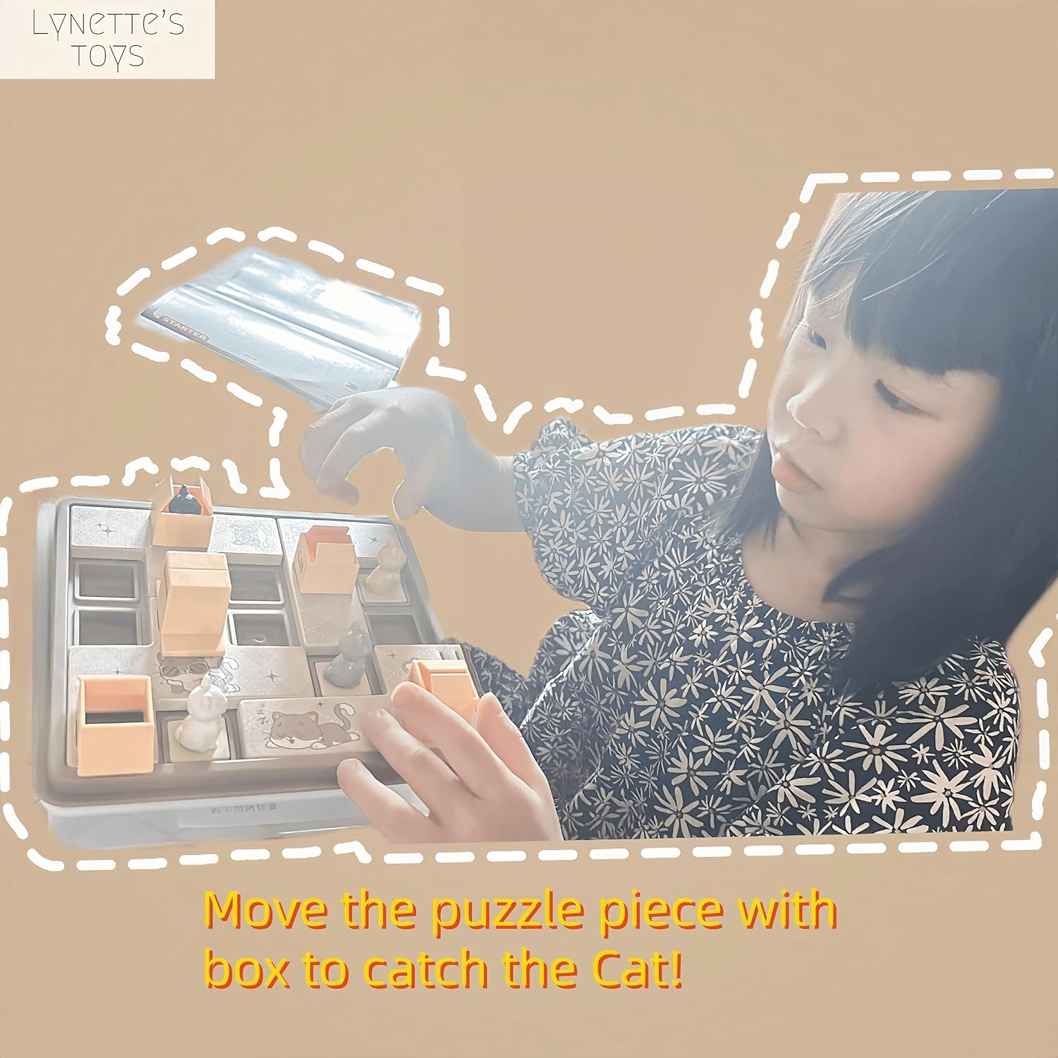 LYNETTE'S TOYS Catch the Cat Puzzle - Montessori Board Game, Educational Toy for Kids 6+ Years, IQ Toys, Developing Problem Solving Skill and Creative Thinking, Compact Travel Game (Purple) image number 5