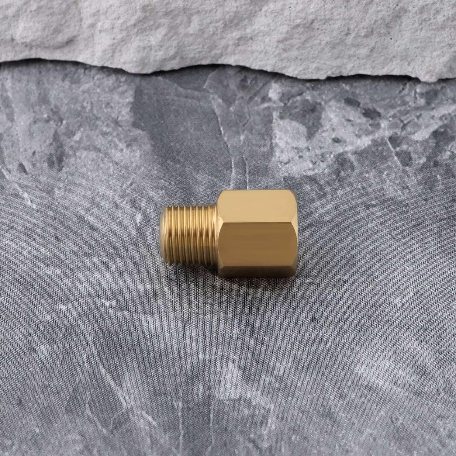 LT Easiyl 2Pcs Brass Adapter 1/8 BSPT Male to 1/8-27 NPT Female Brass Pipe Fitting Reducer Adapter for Pressure Gauge 0.095X0.5X0.8 Inch image number 2