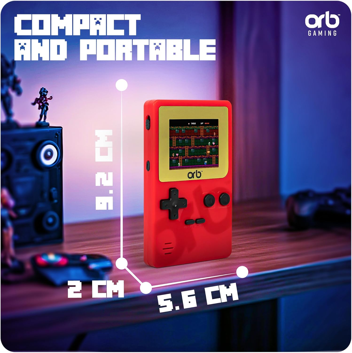 Thumbsup UK, ORB, Retro Handheld Console, 150 8-Bit Games, OR-RETHC image number 5