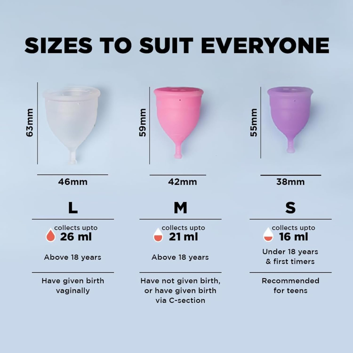 PEESAFE Menstrual Cups (Medium) Size A, 18 Years & above (Have Not Given Birth Vaginally), Period Cup, 100% Medical Grade Silicone, Menstrual Cup, Storage Pouch Included, Leakage Proof.