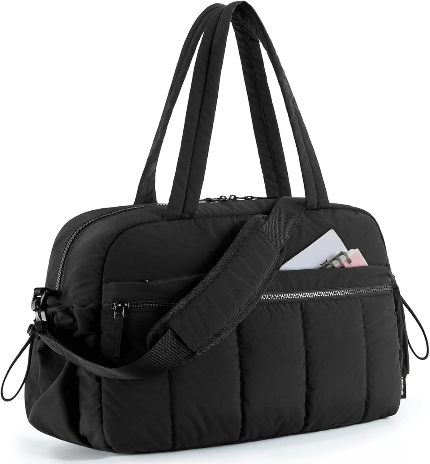 Gym Bag for Women,Puffer Gym Duffel Bag,Lightweight Carry on Weekender Duffel,With Laptop Compartment,Water Resistant image number 2