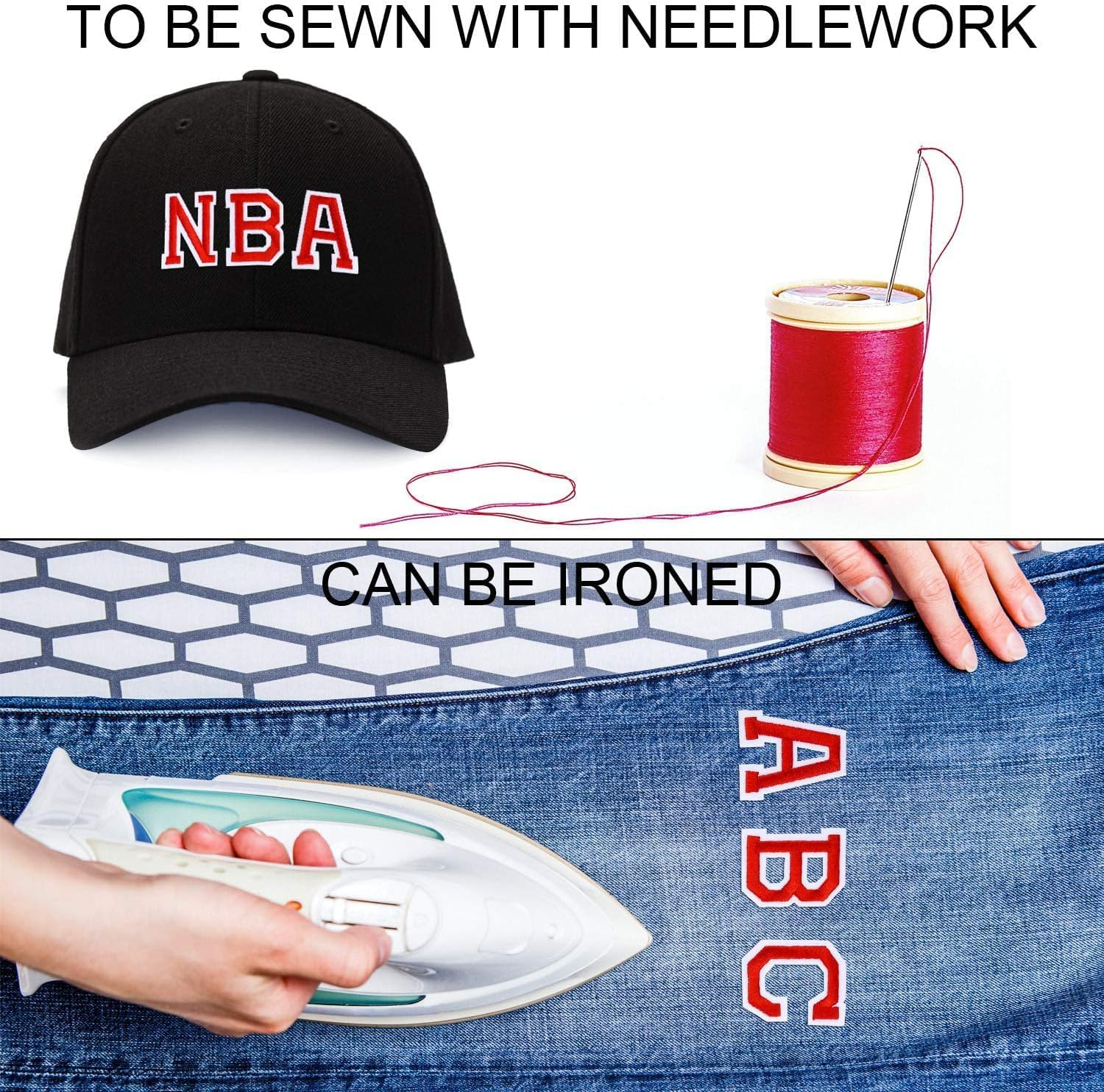 72Pcs Iron on Letters and Numbers Patches, Embroidered Patches, 52Pcs Alphabet a to Z and 20Pcs Number 0-9, Sew on Applique for Clothes Shoes Hats Bags Socks Jeans DIY Accessories image number 5