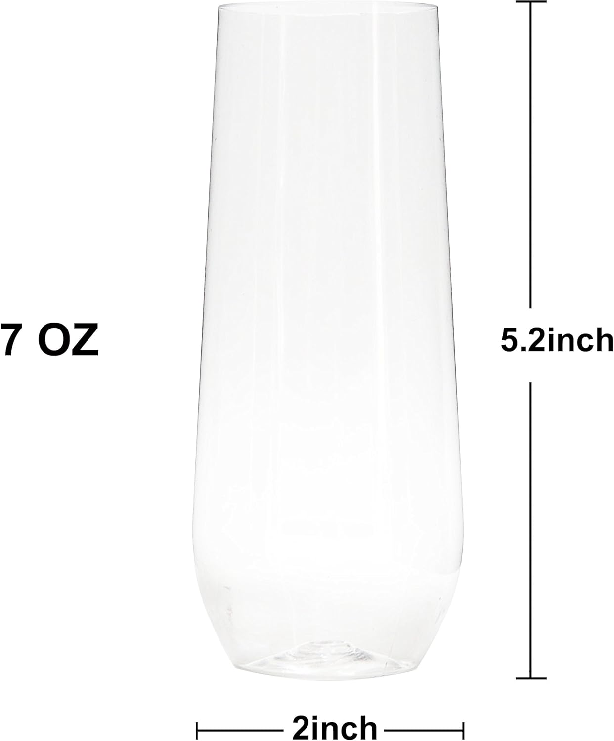 Youngever 16 Pack 210ML Shatterproof Champagne Flute, Plastic Champagne Flutes, Re-Usable Champagne Glasses, Recyclable Champagne Plastic Cup - Stemless, Shatterproof, Flute Glasses image number 3