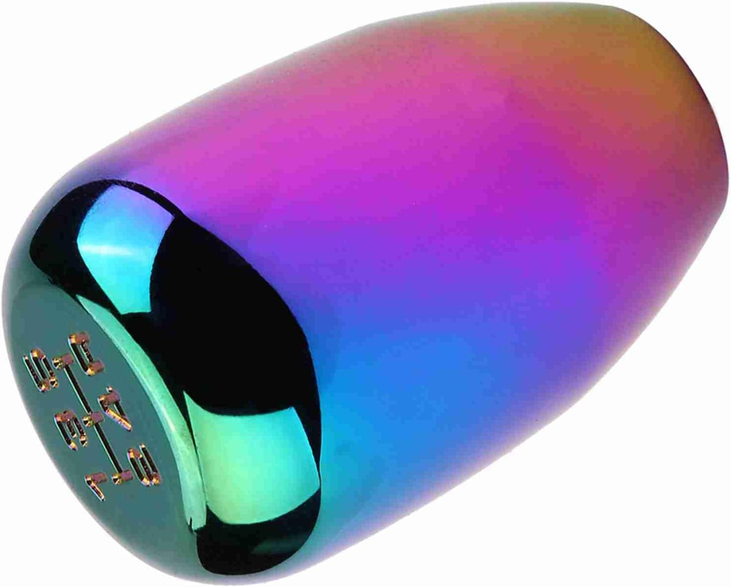 Car 5 Speed Manual Gear Shift Knob Shifter Lever Stick with 3 Adapters 8/10/12Mm Universal Metal Bright Color (Colorful)