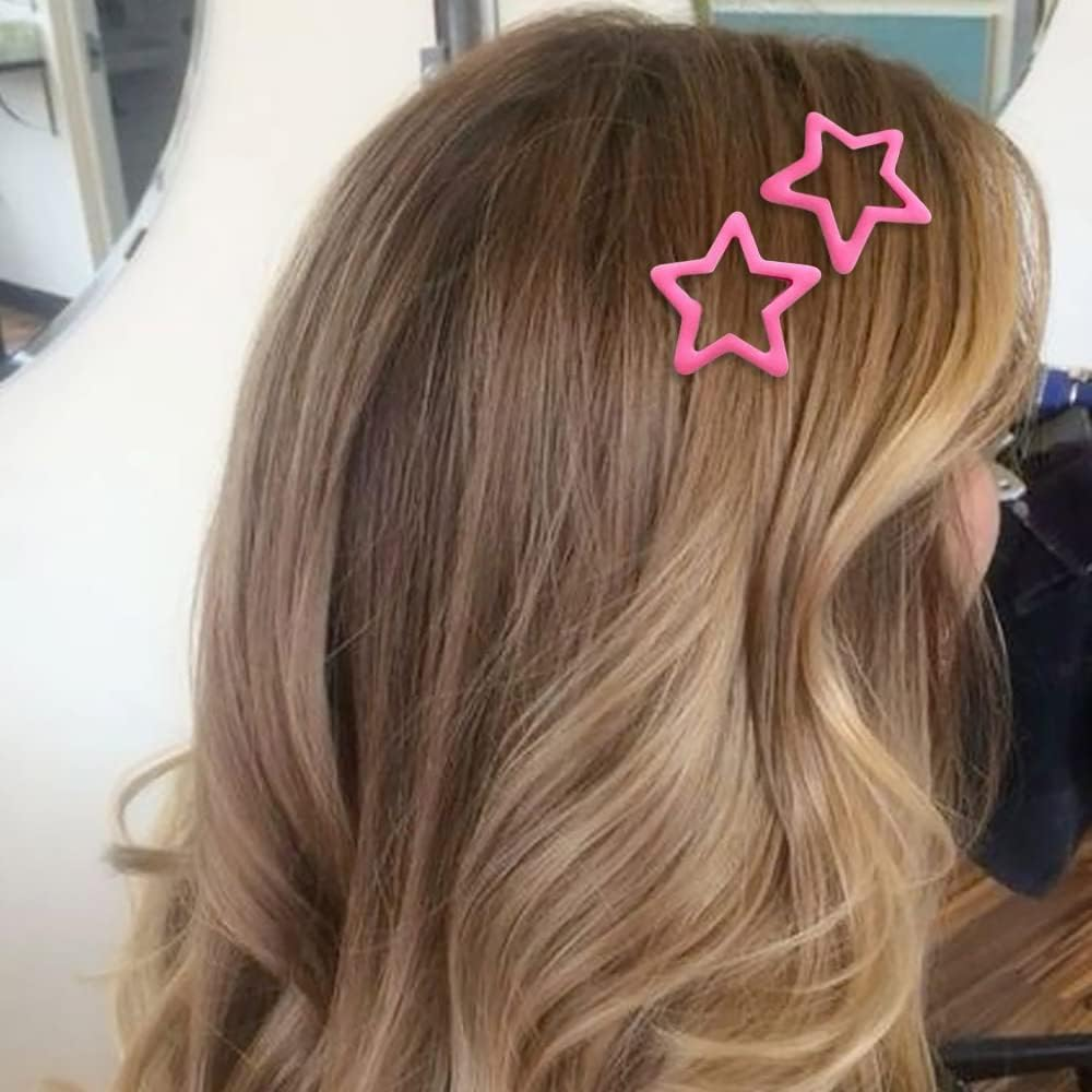 Pack of 10 Pink Star Hair Clips Women'S Hair Clips Small Stars Hair Clips Pink Star Hair Clip Hair Accessories Girls Hair Accessories Women Hair Clip image number 1