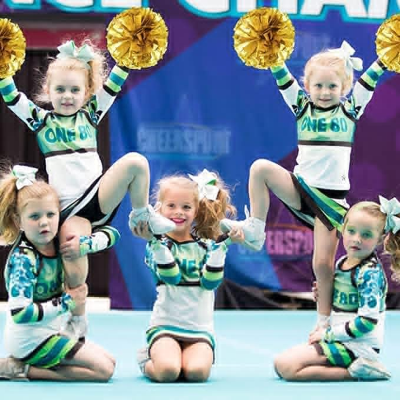 4 Pcs Cheerleading Pom Poms Metallic Cheerleader Pom Poms Cheer Squad Pompoms with Baton Handle for Kids Party Dance Cheering Sports Game image number 3