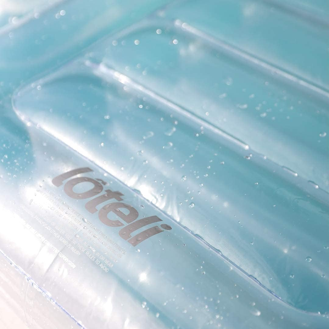 Clear Lounger by L&Ocirc;TELI - Transparent Inflatable Chaise Pool Float for Adults & Kids - Minimal Aesthetic for Pool Parties, Summer Fun & Ultimate Relaxation - Durable & Easy to Inflate - Cup Holder image number 2