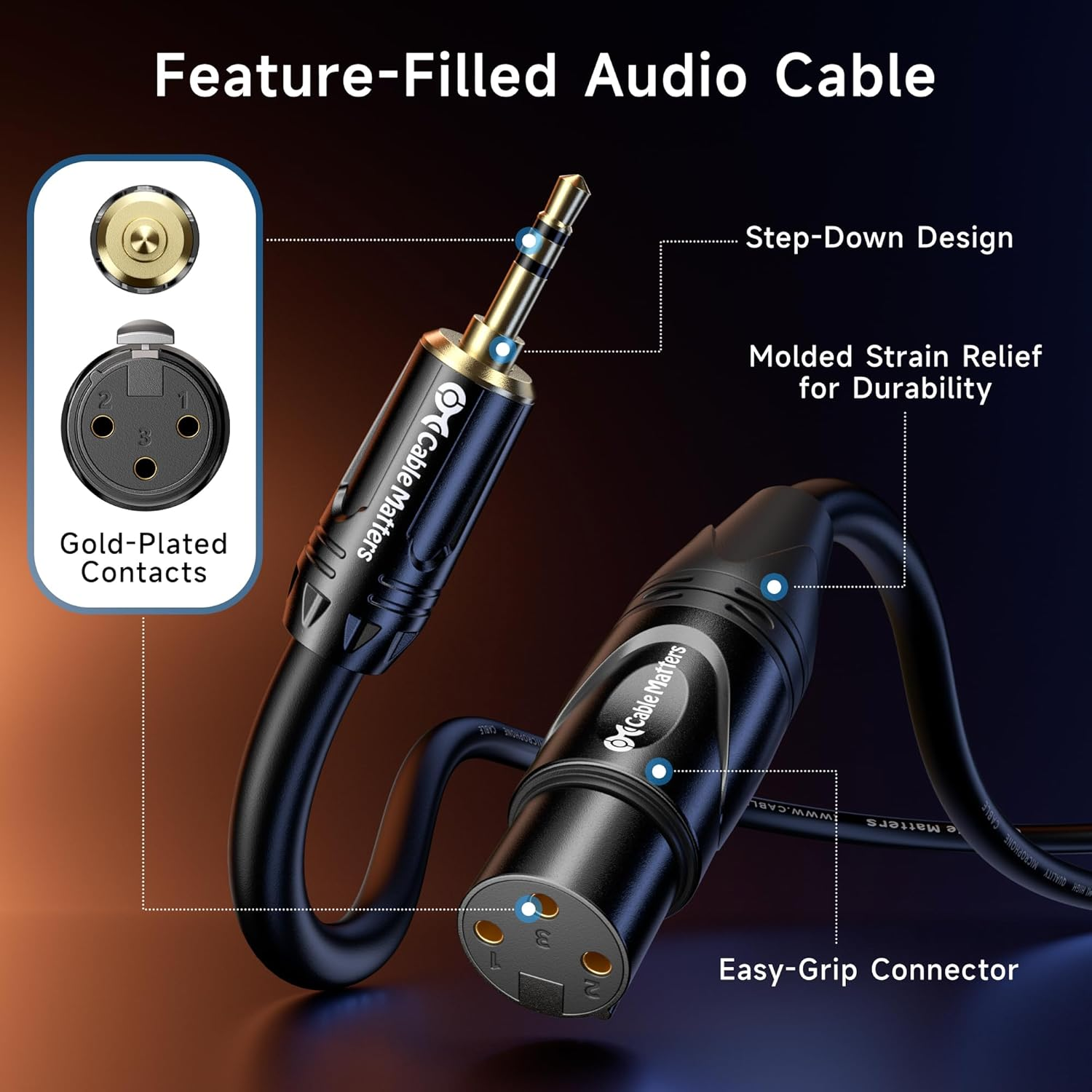 Cable Matters Unbalanced 3.5Mm to XLR Cable - 1.8M, Male to Female XLR to 3.5Mm Jack Audio Cable image number 5
