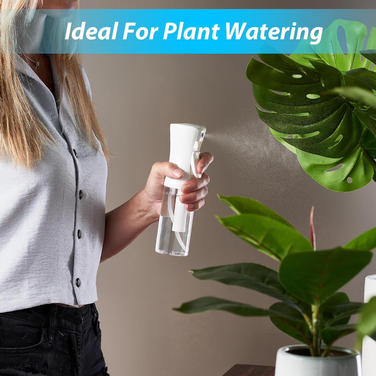 2 Pack Continuous Spray Bottle, 200Ml Hair Spray Bottle, Pressurized Ultra Fine Mist Water Sprayer Bottles for Hairstyling, Salons, Plants, Kitchen, Cleaning, Travel image number 6