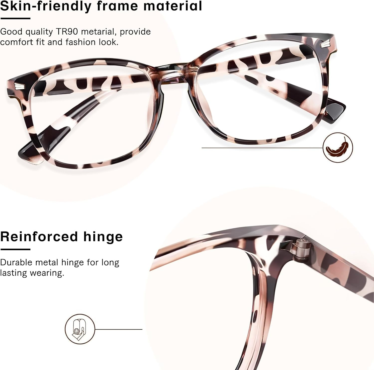 Blue Light Blocking Glasses | Computer Reading/Gaming/Tv/Phones Glasses for Men Women | Night Driving UV Glare Glasses, * Black-Matte | Clear, Medium - * 5 Pack Mix Color-3 image number 6