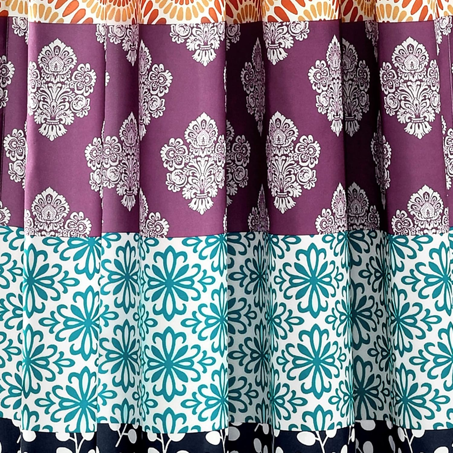 Bohemian Stripe Window Curtain Panels Fuchsia/Orange 52X108 Set image number 5